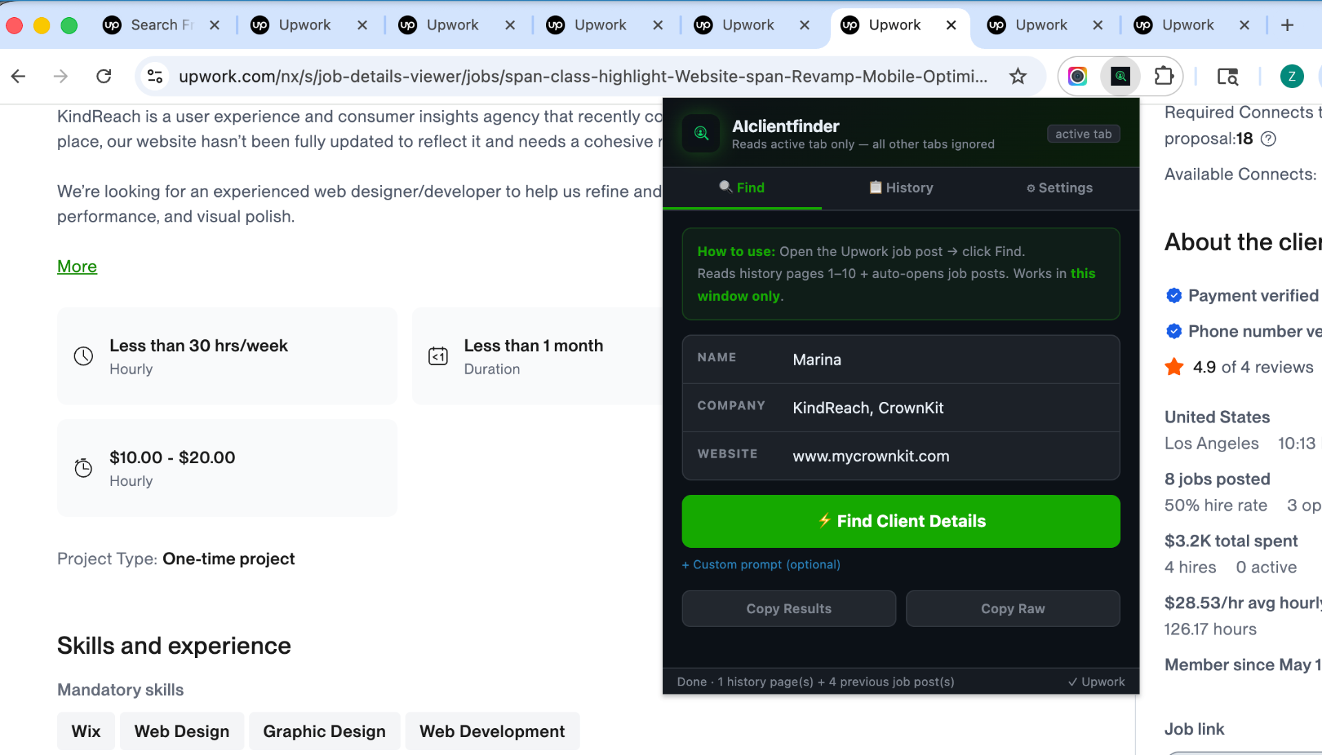 AIClientFinder result for Website Revamp — Mobile Optimization